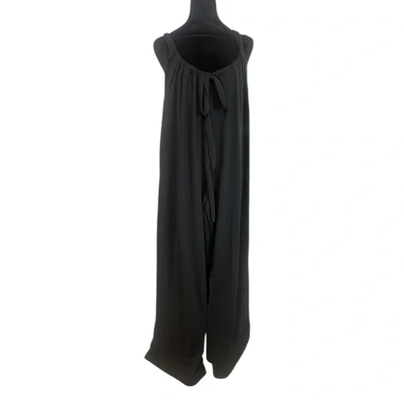 Flattering fun Black Sleeveless oversized Jumpsuit,cover up, overalls,Large, New - Picture 4 of 5